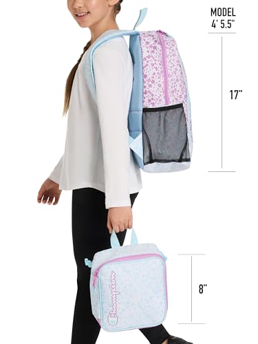 Champion Kids' Mode Backpack and Lunch Box Set, Pink/Aqua/Black, One Size - image 6