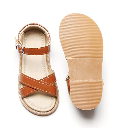 Kiderence Toddler Girls Sandals Little Girls Kids Shoes Girls Brown Sandals Toddler 6 #TOP6