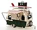 Produktbild Wohnwagen aus Metall grün mit Rahmen und Spardose Camper Auto Oldtimer Nostalgie