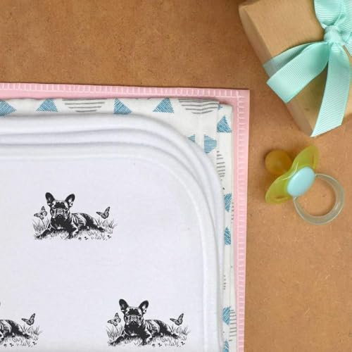 Azeeda 'French Bulldog with Butterflies' Baby Burp/Wash Cloth (BC00031662)3
