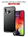 Teayoha Samsung Galaxy A20 Case with Tempered Glass Screen Protector [2 Pack], Carbon Fiber Scratch Resistant, Shock Absorption Soft TPU Drawing Protective Cases Cover for Galaxy A20/ A30 - Black