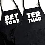 UP THE MOMENT Better Together Couples Apron, Matching Aprons for Couples, Couples Aprons Funny,...