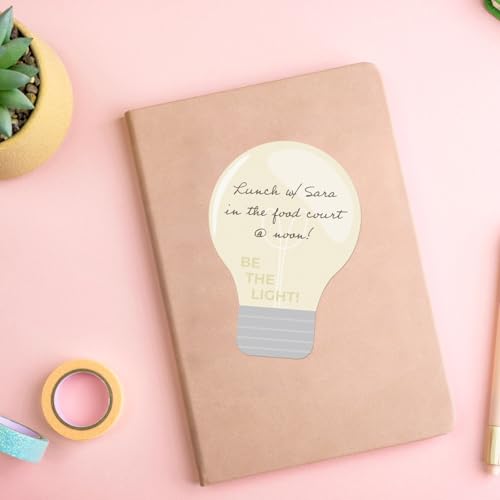 Image of Lightbulb Shaped Sticky Note Pad Assortment /Set of 3 / Watercolor Style / 2.6875 inch x 3.8125 inch Modern Sticky Notes / 50 Sheets Per Pad /Made in The USA