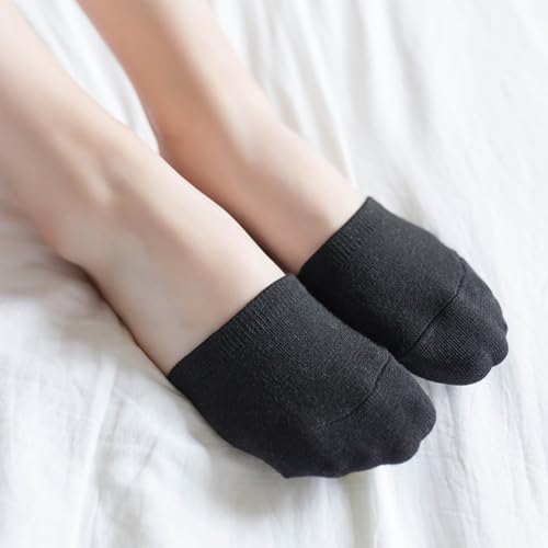 8/12 Pairs Womens No Show Half Socks – Cotton Invisible Liner Toe Topper Covers for Mules Clogs Flats Slip-Ons4