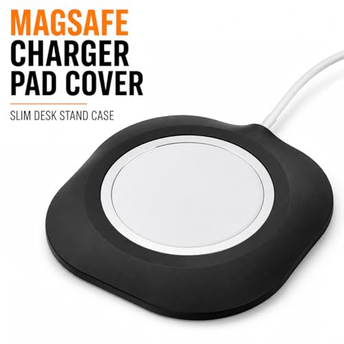 Image of Mizi Compatible with Mag-Safe Charger Pad Desk Stand Case, Soft Silicone Protective Holder with Anti-Slip Base, Scratch Resistant Slim Cover, (Charger Not Included) - Black