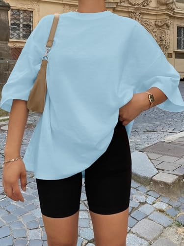 Image of Trendy Queen Womens Oversized T-Shirts Short Sleeves Workout Tops | Casual Summer Gym Tees Plus Size Fashion Clothes 2026