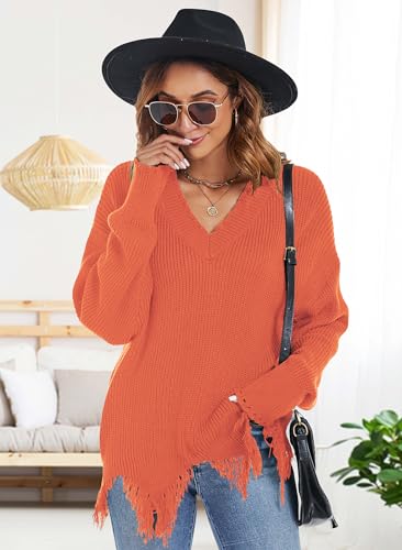 RANPHEE Womens Slouchy Long Sleeve Sweaters Fall Off The Shoulder Cute Baggy Pullover Sweater3