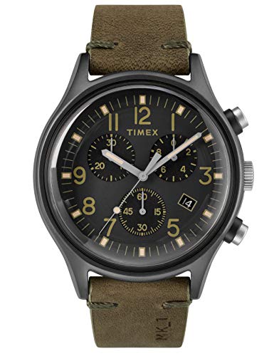 Timex Mens Chronograph Quartz Watch with Leather Strap TW2R96600