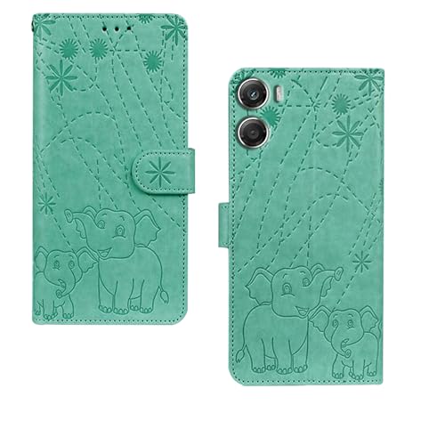 Image of amazon basics Moto G06 Power 5G Flip Cover | Card Pockets Wallet & Stand | Flip Cover for Moto G06 Power 5G (Green Elephant)