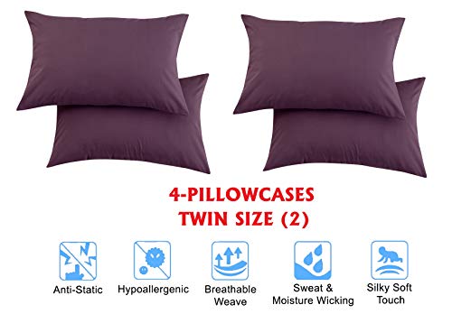 Elegant Comfort Luxury Soft Bed Sheets 1500 Premium Hotel Quality Microfiber Softness Wrinkle and Fade Resistant (6-Piece) Bedding Set, California King, Sangria Purple