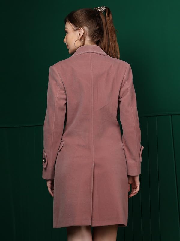 Image of PLAGG Women's Notched Lapel Long Overcoat
