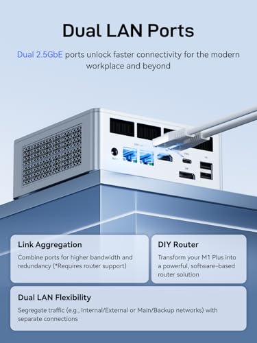 Image of MINISFORUM M1 Plus Mini PC Intel Core i7-12800H(14C /20T, Up to 4.8GHz), 32GB DDR5 1TB SSD Desktop Computer, USB4 /HDMI /DP Triple Output, 2X 2.5G LAN, 4xUSB Port, WiFi 6E, BT5.2, Intel Iris Xe Graphics