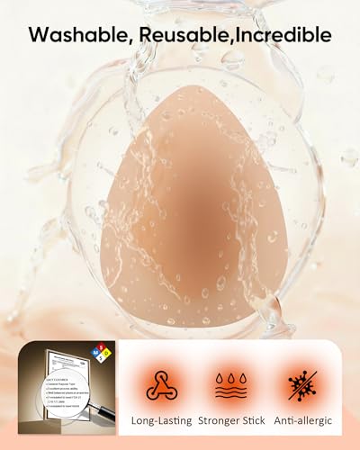 Image of Triangle Nipple Covers For Women Invisible Reusable Sticky Bra | Adhesive-Free Design For Deep V Tops & Dresses, Waterproof Comfort And Everyday Wear