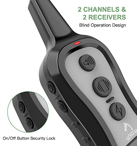 PATPET Dog Training Collar with 2 Receivers, Shock Collars for Dogs with Remote, Dog Shock Collar with Beep Vibration… - Image 3