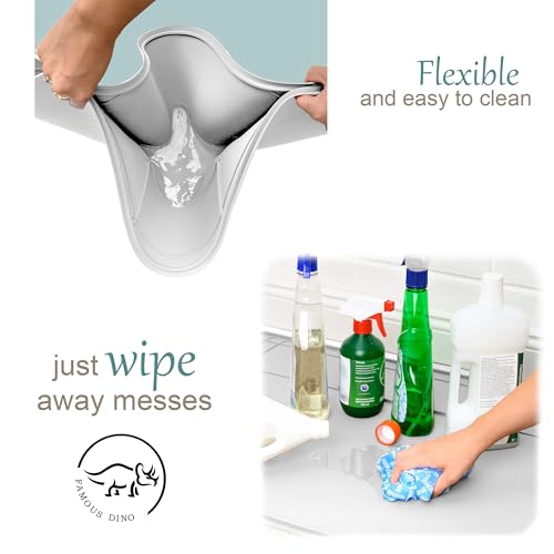 Image of The Original Under Sink Mat - Silicone Waterproof mat, Trimmable, Easy to Clean, Kitchen cabinet liner, Under sink protector mats, Drip Tray with Lip - 31 inch x 22 inch or smaller