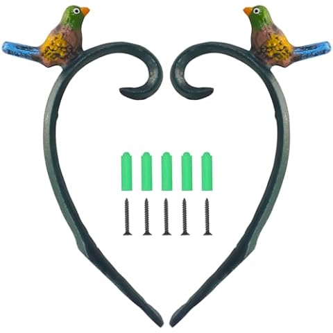 Virekm Plant Hanger Indoor and Outdoor, Plant Hanger with Colorful Bird Plant Hooks for Hanging Plant Bracket, Bird Feeders, Wind Chimes(2 Pcs) Cover