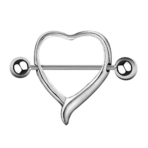 Jewelry Surgical Steel Love Heart Nipple Shields Bar Navel Ring Body Piercing