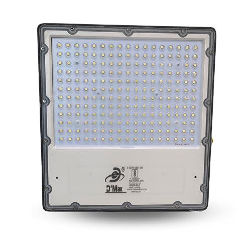 Image of D'Mak 200W Lens Led Flood Light - Ip65 Waterproof Led Lights with 120 Wide Beam-Led Lamp Lights for Yard,Showroom,Shop, Factory,Garden, Playground & Home(Cool White,6500k)- Pack of 5