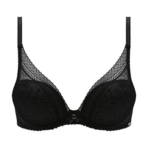Chantelle Women's Festivite Lace Plunge Bra, Black, 32F/ 32DDD