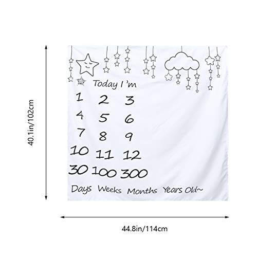 KESYOO BebÃª Mensal Marco MiliÃ¡rio AlgodÃ£o Estrela Nuvem MemÃ³ria Semanal Fotografia Pano de Fundo