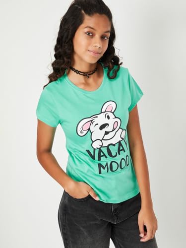Image of Max Girls Cotton Regular Printed T-Shirt - Pack of 3