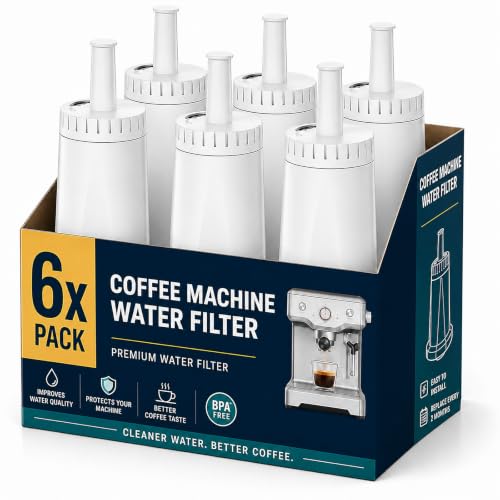 Filswa Replacement Water Filters for Sage Coffee Machines SES 990/980/500/878/875/880/920/810 Compatible with BES008 Barista Express Pro Touch Bambino Oracle Models 6 Pack