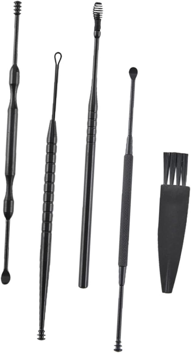 Double Head Rotating Ear Scoop Earwax Removal Tool Ear Cleaner Spring Spiral Design Ergonomic Skid Handle Family Safe