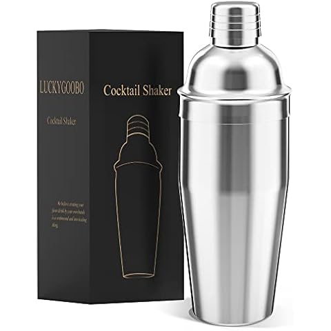 LUCKYGOOBO Cocktail Shaker,24 oz Martini Shaker,Drink Shaker Built-in Strainer,Professional Stainless Steel Margarita Mixer,Bartender Kit Gifts. Cover