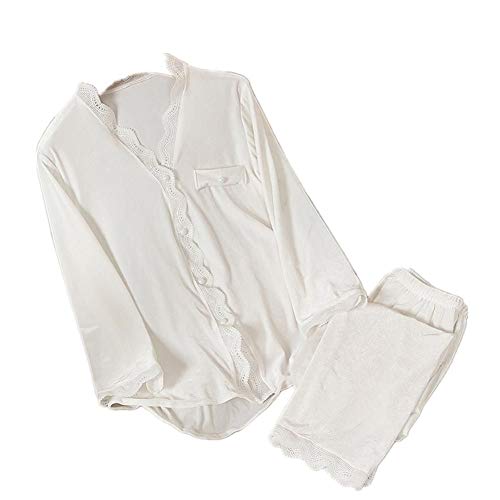 HUJINGLS Velvet Pajamas Women Autumn Winter Sleepwear Long Sleeve Casual Nightwear Pyjamas Suit Loose Home Clothes Lace Trim Sleep Set