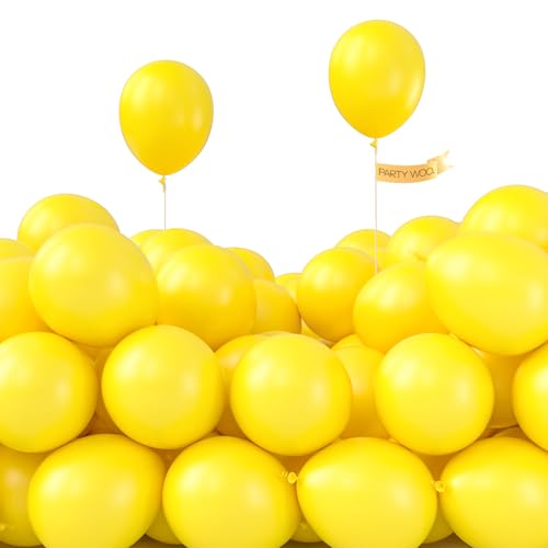 Image of PartyWoo Yellow Balloons 100pcs 5 Inch Small Mini Matte Yellow Latex Balloons for Easter Bee Baby Shower Gender Reveal Engagement Sunflower Graduation Birthday Summer Party Decorations Yellow-Y55