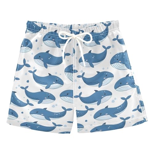 ALAZA Cartoon Whale Water Fish Boys Quick Dry Beach Board Shorts Kids Swim Trunks Bathing Suit Swimsuit 2T Multicolor