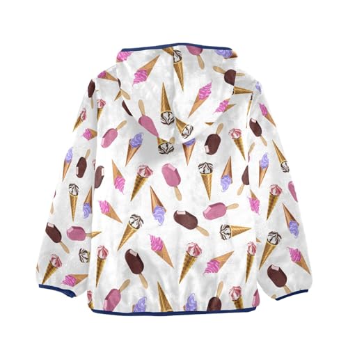 Popsicle Chocolate in Waffle Cups Girls Fleece Jacket Girls Fall Jacket Girls Zip Up Hoodie Girls Sherpa Jacket 2-10T2
