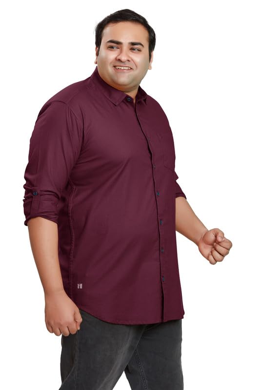 Image of BE ACTIVE Plus Size Lycra Cotton Satin for Men Shirts|| All Plus Size Men|| Cotton Stylish Full Sleeves Shirt for Men