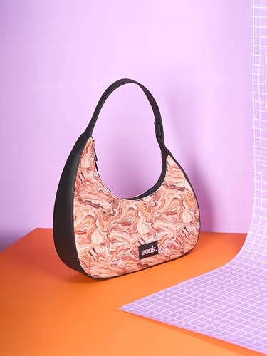 Image of ZOUK Pixi Small Shoulder Bag | Vegan Leather Evening Bag for Women with Shoulder Strap, Zip Closure & Water-Resistant Lining | Stylish Handcrafted Purse |
