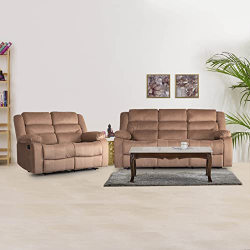 Image of Home Centre Cairo 3+2 Seater Manual Recliner Set - Brown