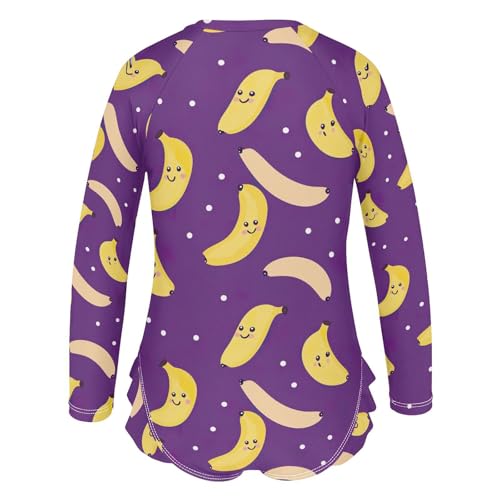 Cute Banana Girls Long Sleeve Swimsuit UPF 50+ Rashguard Swimwear One Piece Bathing Suit for 3-12 212208632