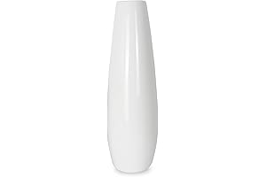 12 Inch Tall White Ceramic Vase