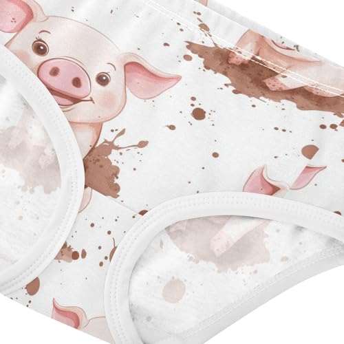 Wusikd Cute Pig Girls' Underwear Cotton Girls Briefs Soft Toddler Underwear 2T4