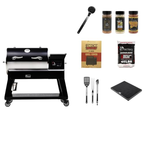 recteq Pellet Grill - Deck Boss 800, Pellet Smoker Grill, Wi-Fi-Enabled, Electric Pellet Grill, Grilling Essentials Bundle