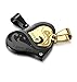 FIBO STEEL 2 Pcs Stainless Steel Mens Womens Pendant Necklace Heart Puzzle 22 Inches Chain, Black Gold-tone