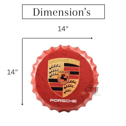 Image of EAZYWAGON Decorative Metal Bottle Caps Wall Sign Plates - 14X14 Inches - LUXURY BRAND | Metal Wall Hanging Bottle Cap for Home, Farmhouse, Bar & Cafe Decoration | Vintage & Retro Look Plaques