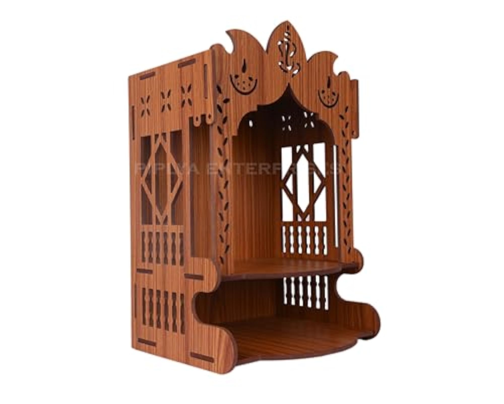 Beautiful Wooden Polished Temple Wall Mounted Size