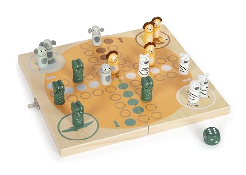 small foot Ludo "Safari", wood, travel game for 4 players, parlour game for kids aged 3+ years old, 12642 - Image 3