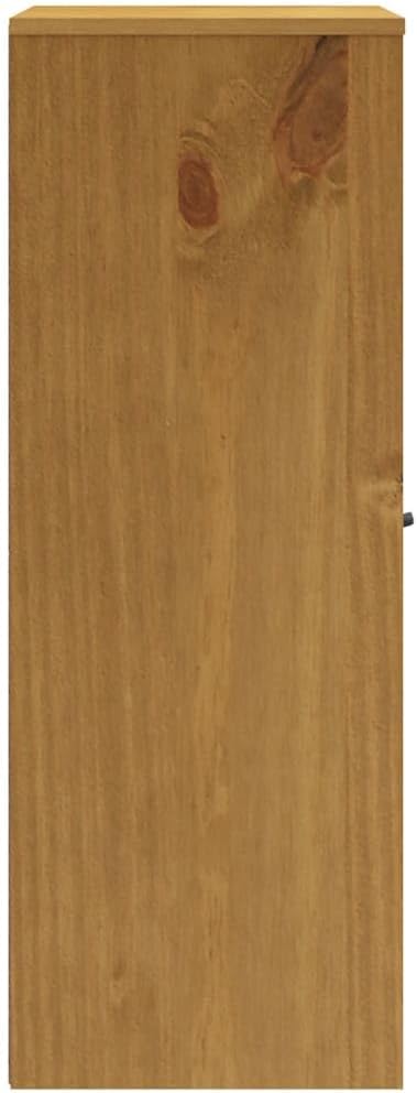 Highboard Top with Tempered Glass Doors and Solid Pine Wood, 2 Glass Doors for Stylish Storage and Display, Durable Furniture for Living Room Dining Room Bedroom