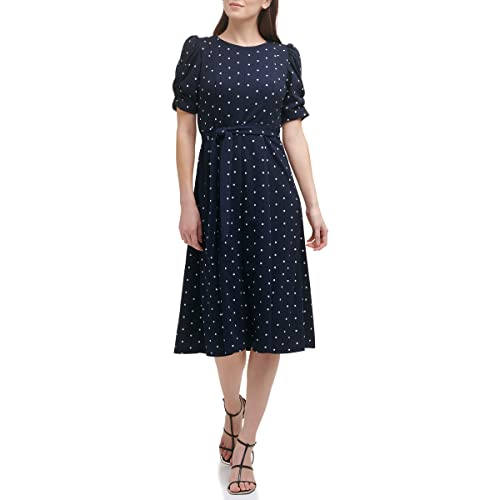 Image of DKNY Women's Jewel Neck Scuba Crepe Dress