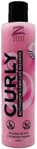 ZELOS CURLY Activador de Rizos - 250ml - Define el Pelo Rizado Cabello Brillante y Sedoso - Metodo Curly - Sin Siliconas, Sulfatos y Parafinas - Gel de Rizos/Crema para Rizos Zelos