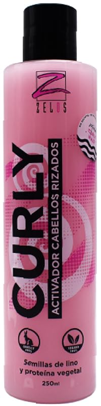 ZELOS CURLY Activador de Rizos - 250ml - Define el Pelo Rizado Cabello Brillante y Sedoso - Metodo Curly - Sin Siliconas, Sulfatos y Parafinas - Gel de Rizos/Crema para Rizos Zelos