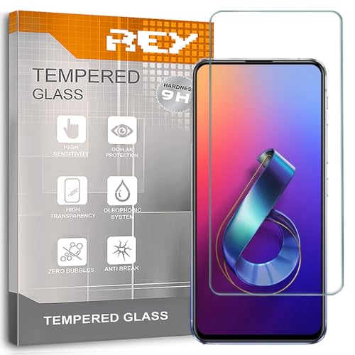 REY 2X Protector Pantalla para ASUS ZENFONE 6 (ZS630KL), Cristal Vidrio Templado Premium