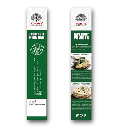 KORAH's AGRO FOODS Green Jackfruit Powder/Raw Green Jackfruit Flour-Gluten Free-250 Grams|Kathal Powder|Control Blood Sugar Levels, Healthy Diet Immunity Booster