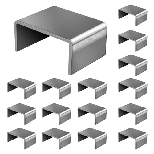 SALUINOKI 16 Pack Weld On Steel 2x4 Stake Pockets for Trailer Heavy Duty for Standard Trailer Stake Pocket D-Ring